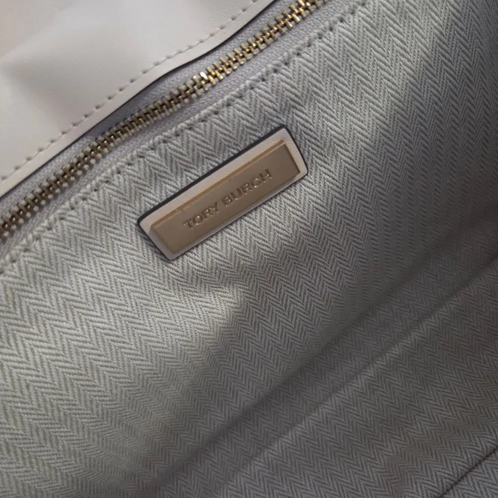 $678 Tory Burch Willa Quilted Cream Shoulder Bag Large In Brie